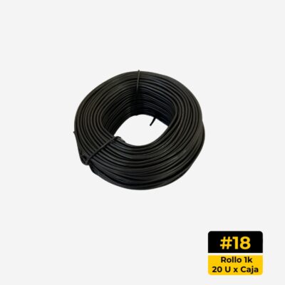 Alambre Negro Recocido #18 rollo 1k (Caja 20 unid)