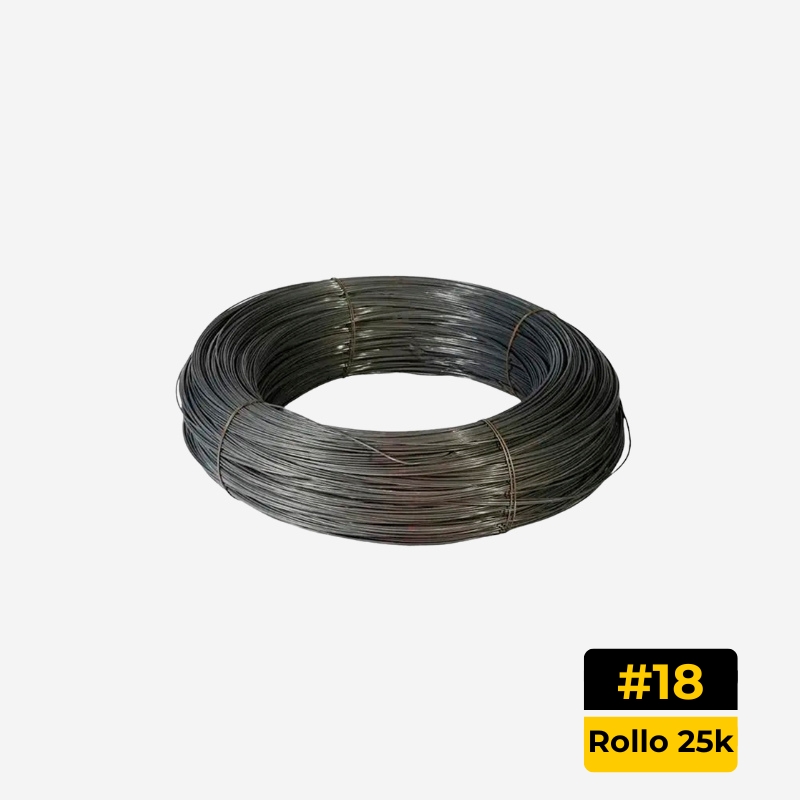 Alambre Negro Recocido #18 (Rollo 25k)