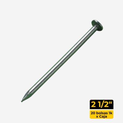 Clavo corriente 2 1/2" bolsa 1k (Caja 20 unid)